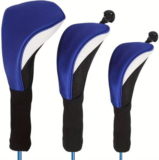 Bovista Golfclub Headcover - Covers - Beschermers - Golfset - Blauw & Wit - 3 Stuks van Merkloos
