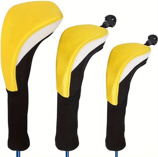 Bovista Golfclub Headcover - Covers - Beschermers - Golfset - Geel - 3 Stuks van Bovista