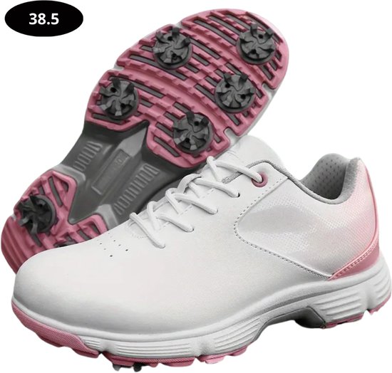 Bovista Golfschoenen Dames- Sneakers - Golfkleding - Golfschoenen Antislip - Waterdicht - Golfen - Roze - Maat 38.5 van Merkloos