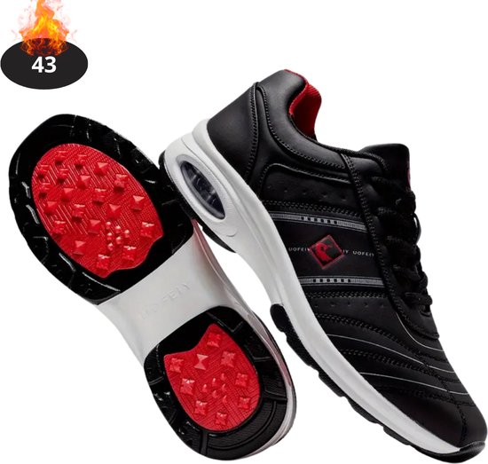 Bovista Golfschoenen Heren - Golfkleding - Golfschoenen Antislip - Golfen - Zwart - 43 van $