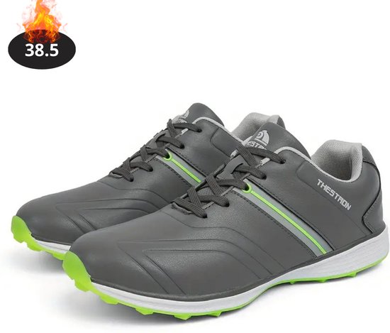 Bovista Golfschoenen Heren - Golfkleding - Golfschoenen Antislip - Waterdicht - Golfen - Grijs/Groen - 38.5 van Merkloos