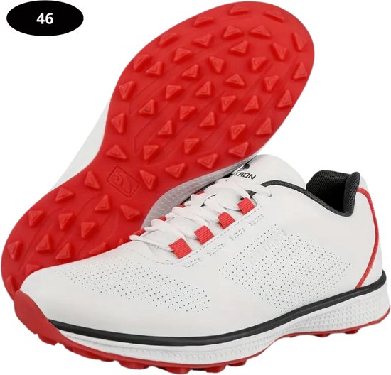 Bovista Golfschoenen Heren - Sneakers - Golfkleding - Golfschoenen Antislip - Waterdicht - Golfen - Rood 46-46.5 van Bovista