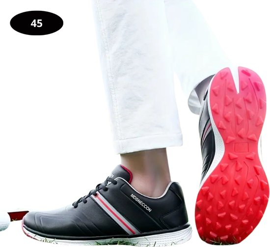 Bovista Golfschoenen Heren - Sneakers - Golfkleding - Golfschoenen Antislip - Waterdicht - Golfen - Zwart & Rood 45 van Bovista