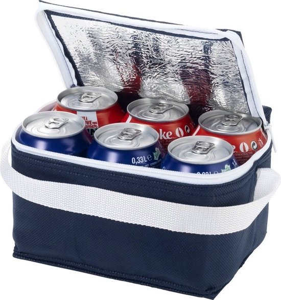 Bullet kleine koeltas voor sixpack blikjes - 3,5 liter - blauw - 20 x 15 x 12 cm - Lunchtrommel van Bullet