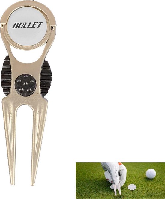 Bullet - Pitchfork - met marker - golfaccessoires - golf - golfballen - Cadeau van Bullet