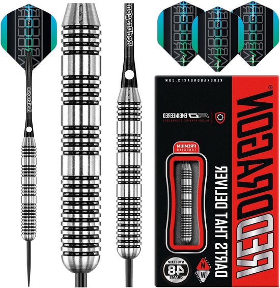 Bunker Buster 48 Gram Tungsten Dartpijlen Set Professioneel met Flights en Dart Shafts - Red Dragon van Red Dragon