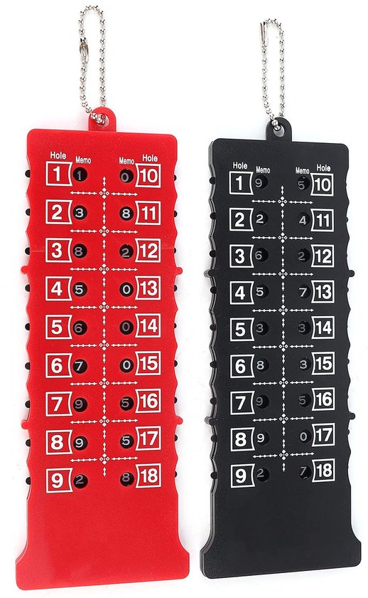 By shayne - Golf Score Counter Set - Handmatige Scoreborden - 2 Stuks - Sleutelhanger voor Golftraining - Golfaccessoires - Compact en gebruiksvriend.