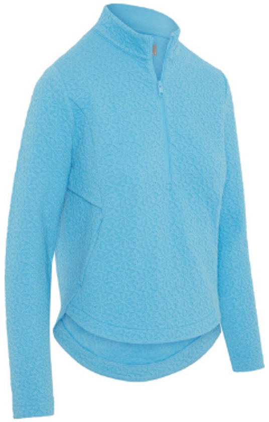 Callaway 1/2 Zip Quilted Knit Pullover Dames Licht Blauw