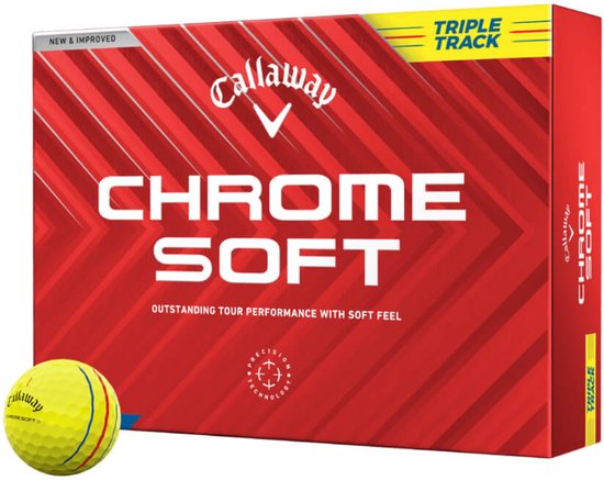 Callaway Chrome Soft Triple Track Golfballen 2024 - Geel - 12 Stuks van Merkloos