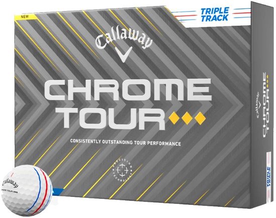 Callaway Chrome Tour Triple Diamond Triple Track Golfballen 2025 - Wit - 12 Stuks van Merkloos