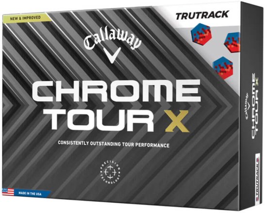 Callaway Chrome Tour X TruTrack Golfballen 2024 - Wit - 12 Stuks van Merkloos
