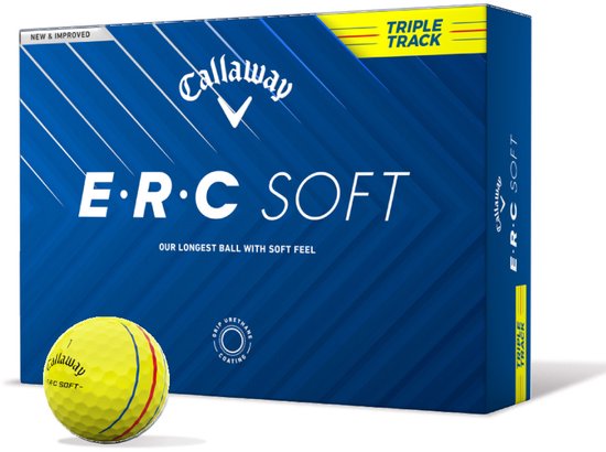 Callaway ERC Soft 2025 Triple Track Golfballen - Geel - 12 Stuks van Merkloos