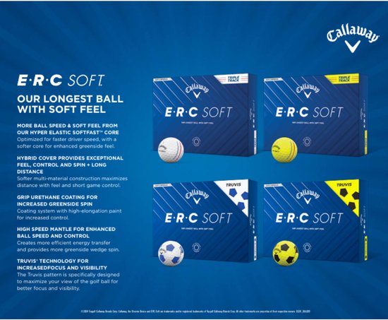 Callaway ERC Soft Truvis Golfballen 2025 - Geel - 12 Stuks van Merkloos