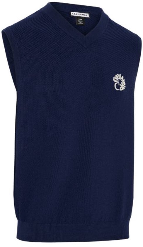 Callaway Mixed Texture Vest Navy van Merkloos