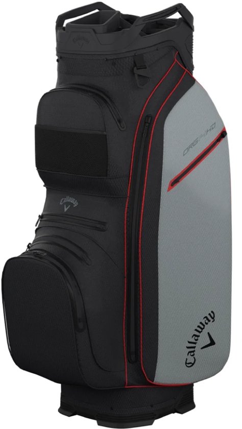 Callaway Org 14 HD Waterproof Cartbag 2026 - Zwart Grijs Rood