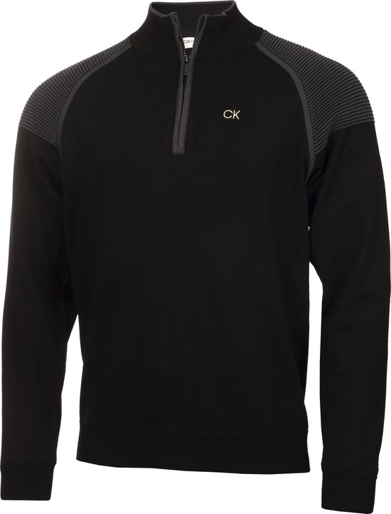 Calvin Klein Pico 1/4 Zip Lined Sweater Black van Calvin Klein