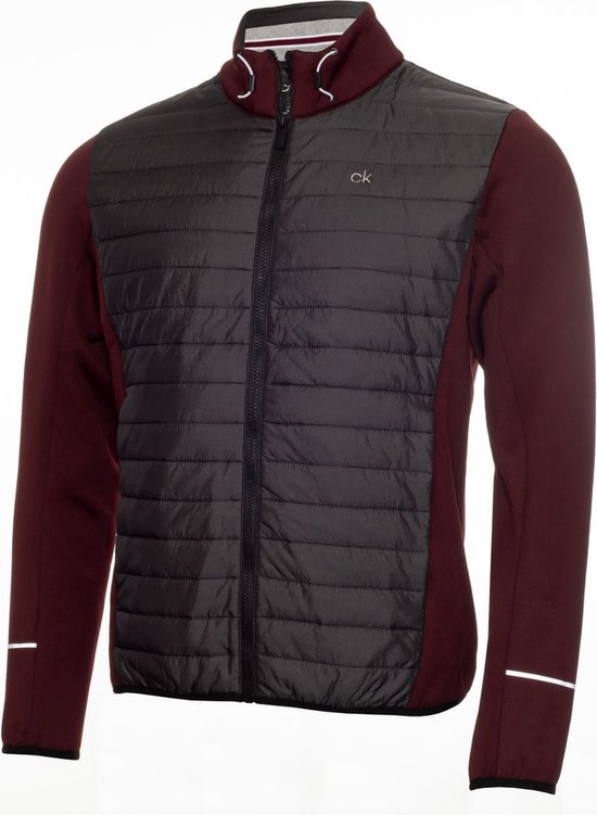 Calvin Klein Wrangell Hybride jack - Bordeau Rood/ Donker Grijs - Maat S van Calvin Klein