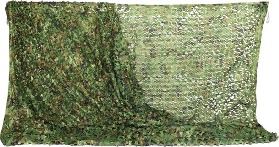 Camouflagenet 6 meter Proloo. Hoogte ca. 1,80x lengte ca. 6mtr - camonet - camouflagenet - tuinnet - schaduwdoek van Proloo