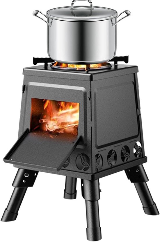 Camping Stove, Portable Wood Stove - Foldable Camping Oven Small Wood Stove | Camping Gadgets, Wood Stove, Camping Stoves for Barbecue, Boiling Water, Cooking