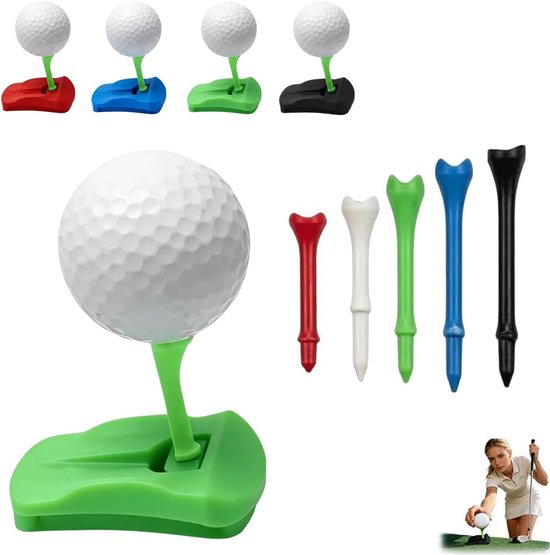carmdering - Hinged Turf Base V3 - Scharnierende Golftee - Kunstgras Teehouder - Voorkomt Vasthaken - Consistente Tee Hoogte - PLA Materiaal - Weerbestendig - Voor Simulator En Driving Range - 1 Of 4 Stuks