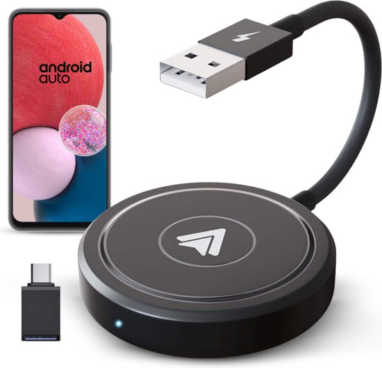 CarMe Luxe Android Auto Dongle - Draadloos Android Auto - 2024 Model - Zwart van CarMe