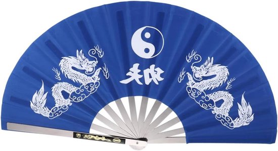 Chinese Handwaaiers - Opvouwbare Waaier - Dans Fitness - Klassiek Patroonontwerp - 62x35cm - Blauw