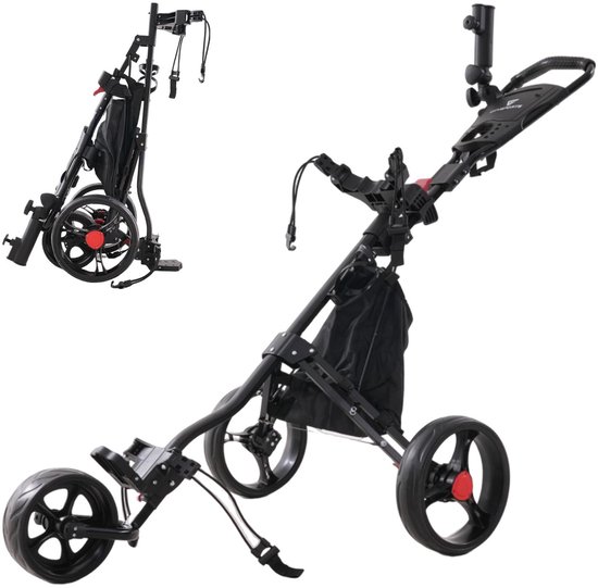 CITYSPORTS BC3 Golftrolley - Golfkar - golfwagen - 3-wiel trolley - golfcaddy golf push cart van aluminium - golf accesoires - golf van Merkloos