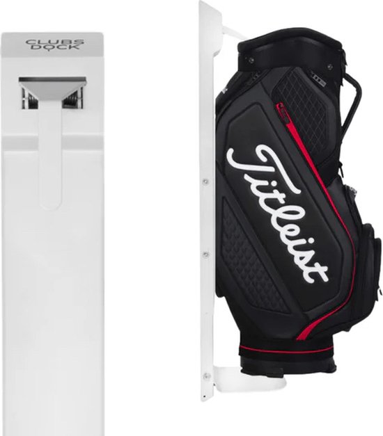 ClubsDock Wit - Ophangsysteem - Muurbeugel Golftas - Golftas ophangbeugel - wall mount van Club