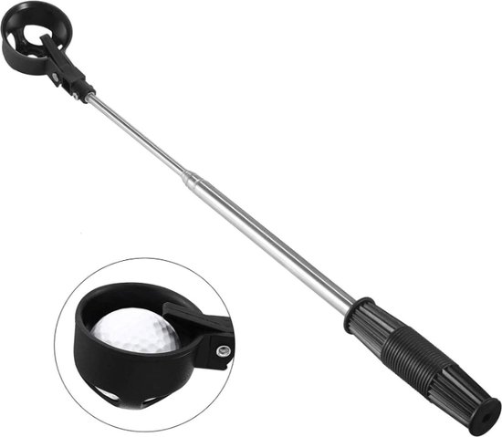 *** Compacte Golfbalhengel - Automatische vergrendeling - RVS - Uitschuifbare Golfhengel 2M - Ball retriever - Golfbal - van Heble® *** van Merkloos
