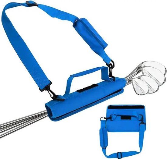 Compacte Golftas - Voor 3 clubs - Donker blauw - Hoogwaardige kwaliteit - Schouderband - Driving Range - Lichtgewicht - Gemakkelijk mee te nemen - Draagtas - van Lignum Golf