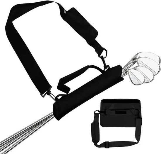 Compacte Golftas - Voor 3 clubs - Zwart - Hoogwaardige kwaliteit - Schouderband - Driving Range - Lichtgewicht - Gemakkelijk mee te nemen - Draagtas van LIMBERG GOLF BRANDS