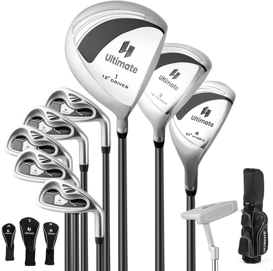 Compleet Golfclubset Rechtshandig voor Dames Golfsets met Draagtas Zwart van Merkloos