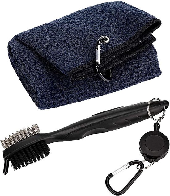 Complete Golf Accessoires Set met Schoonmaakborstel en Microvezeldoek - Ideaal voor Golfclubs, Onderhoud en Cadeau