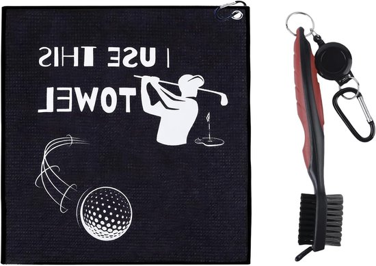 Complete Golf Club Reinigingsset met Microvezeldoek, Stretchable Carabiner en Accessoires voor Optimale Onderhoud van Golfclubs en -ballen