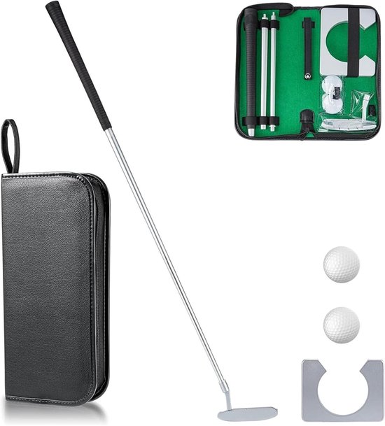 Complete Golf Putter Set voor Rechtshandigen, Verstelbare Mini Wave Putter van Aluminium, Inclusief Ballen en Tas voor Indoor en Outdoor Training, Ideaal voor Golfaccessoires