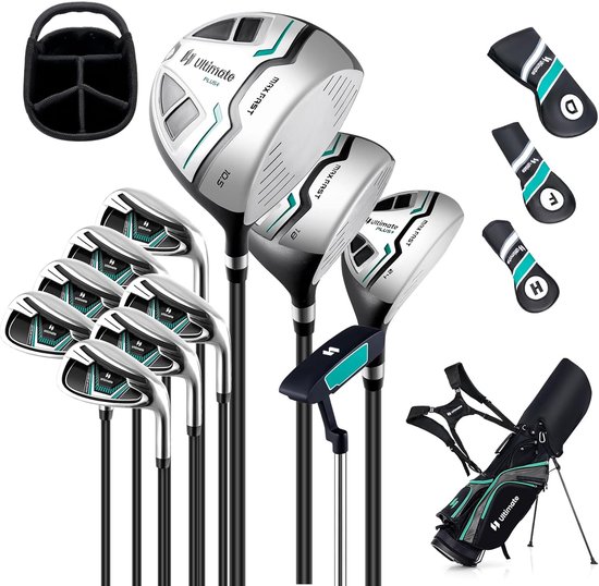 Complete golfset heren - Golfuitrusting set - Golfen op de baan - 12-delige set met tas