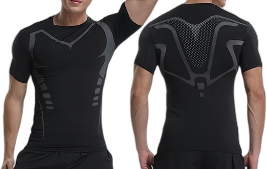 Compressieshirt heren - sneldrogend - ideaal voor training - optimale bewegingsvrijheid - SnelShoppen