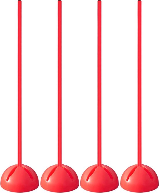 Coördinatie Trainingsset - Slalom Stokken - Sport Training - Vulbare Standaarden - Set van 4 - Multicolor