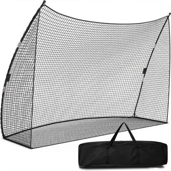 CORE Golf Oefennet - Groot Formaat - Draagbaar Golf Trainingsnet - Stabiel Oefennet voor Binnen en Buiten - Inclusief Opbergtas en 4 Haringen - Golf Trainingshulp voor Thuisgebruik - 305x93x217cm - Zwart/Rood
