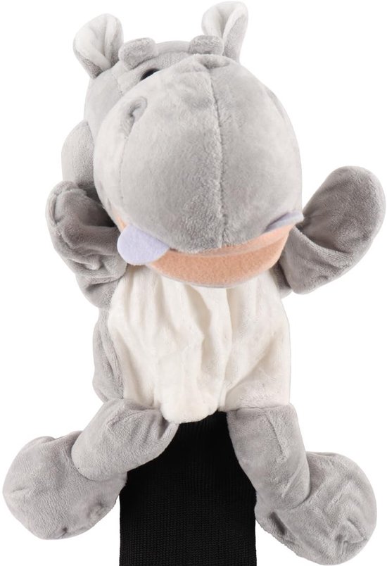 Cosensi- Golfclubhoofdhoes Grijze Nijlpaardvorm - Beschermende Accessoire - Zacht Pluche Materiaal - Universele Geschiktheid - Gebreide Hals - Schattig Ontwerp - Driverhoes