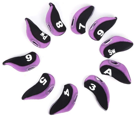Cosensi- Golfcover Neopreen - Universele Zachte Golf Putter Cover - Bescherming tegen Krassen - 10 Stuks - Duurzaam en Stevig - Gehumaniseerd Ontwerp - Golfclubhoes