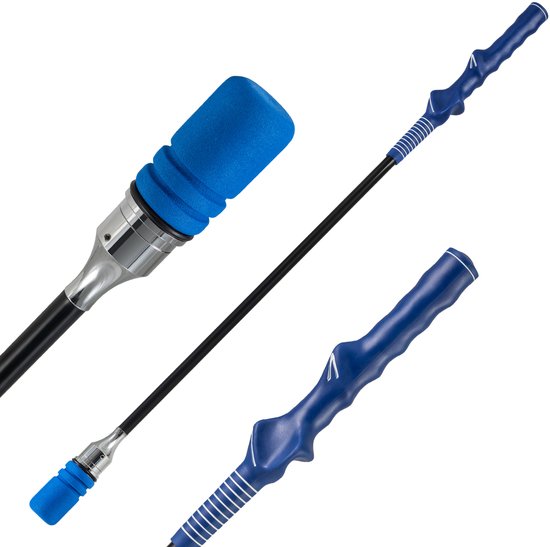 COSTWAY Golf Swing Trainer, 80 cm golftrainingshulp met gewichtskop, antislip grip & geluid, golfvliegtrainer voor houdingscorrectie, golfzwaaitrainer-hulp voor binnen en buiten