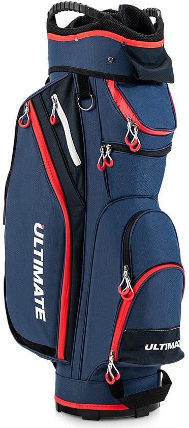 COSTWAY Golfbag met Standaard 14 Aparte Compartimenten 8 Vakken Regenhoes Lichtgewicht om te Dragen Grote Capaciteit Marineblauw