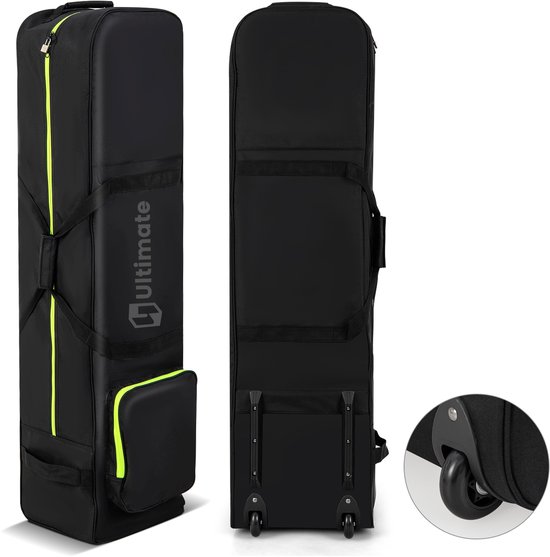 COSTWAY Golfreistas met wielen, opvouwbare golftas voor luchtvaartmaatschappijen met sleutel en opbergtas, golftas, golfclubtas voor reizen en vluchten, 31,5 x 25,5 x 128 cm van COSTWAY