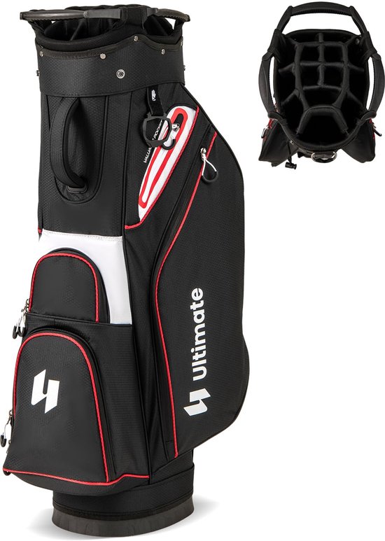 COSTWAY Golftas, lichte golftas met onderverdeling en draagriem, waterafstotende golftas met regenhoes, draagbare golftas voor heren en dames