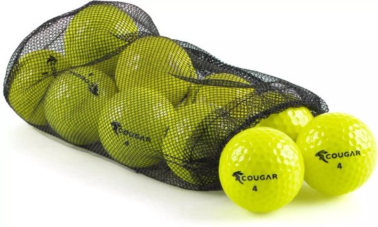 Cougar - Gele golfballen - 12 stuks in net van Cougar