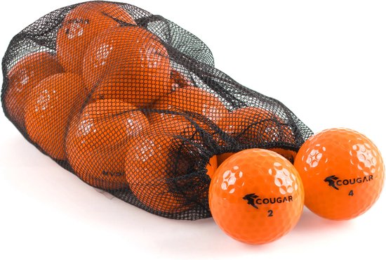 Cougar - Oranje Golfballen - 12 stuks in net van Merkloos