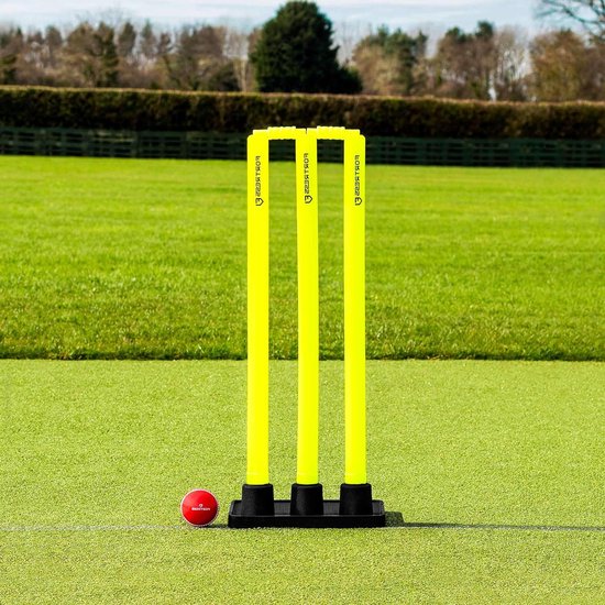 Cricket Stronks - Cricket Set Stompen - Cricket Oefenen - Flexibele Springback Stompen - Senior 71cm - Fluo Geel