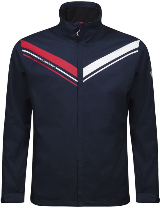 Cross Sportswear Cloud Regenjack – Navy – Herensportjas – Waterdicht & Ademend – 10.000 mm / 10.000 g/m²/24h van Cross Sportswear