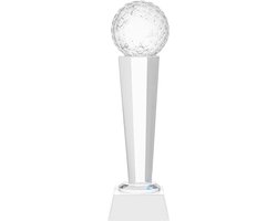 Crystal Glass Golf Trophy - 6.8x23cm - Synthetic Quartz Crystal Ball - Trophies Awards Ornaments - Met Presentatiebox voor Volwassenen Golf Toernooi